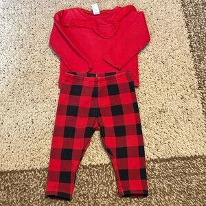 Carter's Red and Black Plaid Kids Matching Set